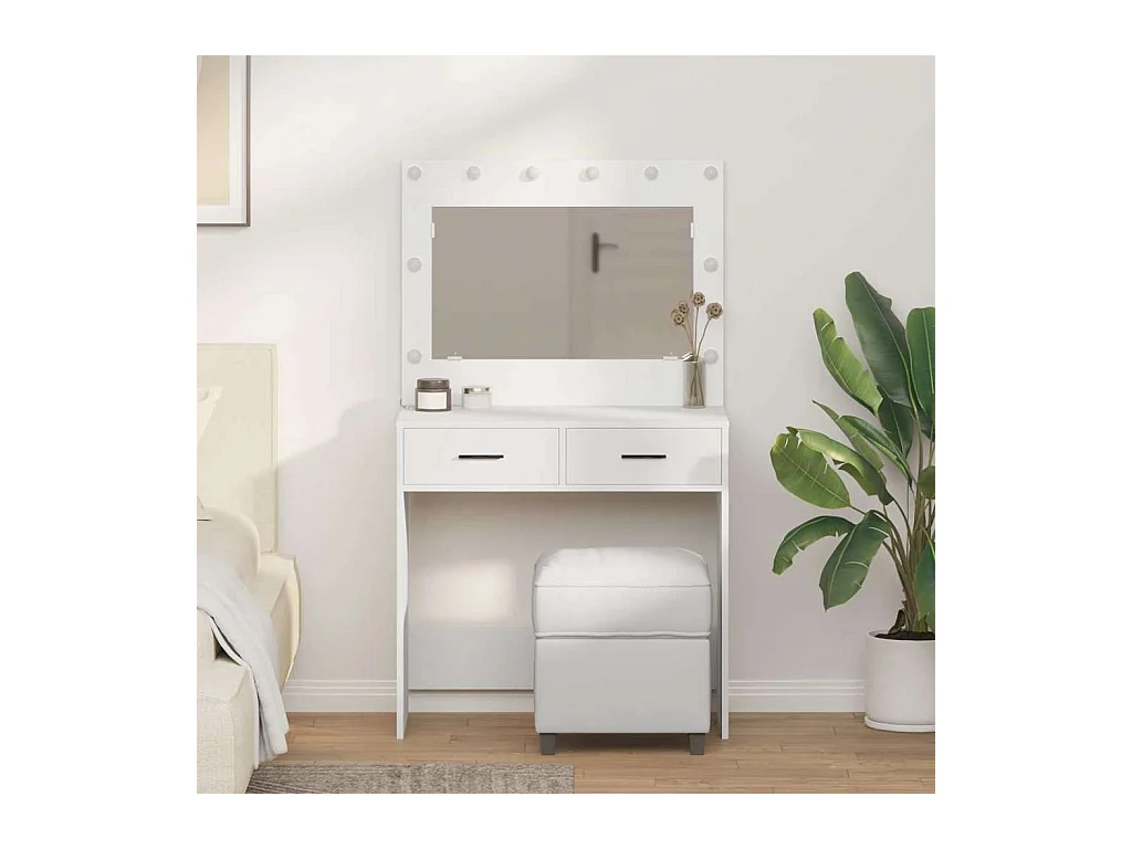 Coiffeuse Blanc 78.5 x 41 x 135 cm Bois d'ingénierie