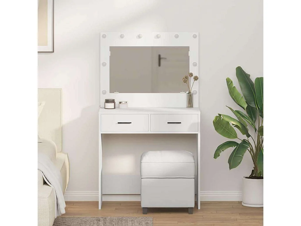 Coiffeuse Blanc 78.5 x 41 x 135 cm Bois d'ingénierie