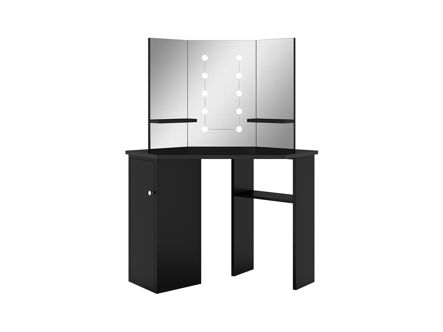 Hoekkaptafel met LED Zwart 111x54x141,5 cm