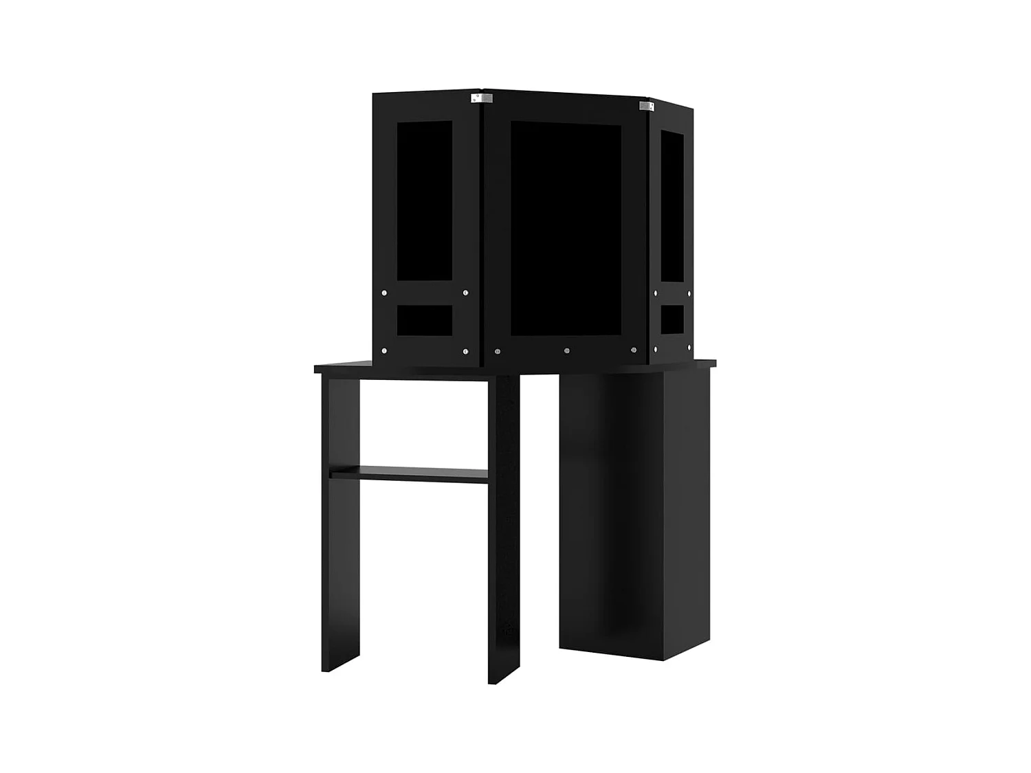 Hoekkaptafel met LED Zwart 111x54x141,5 cm