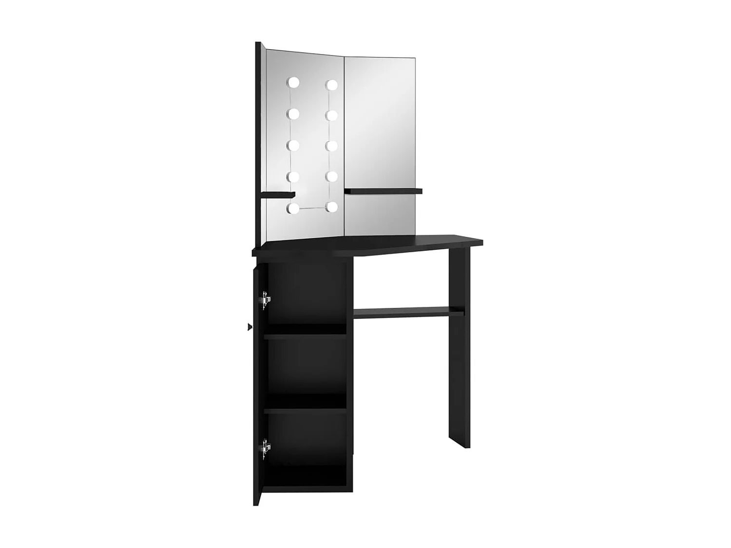 Hoekkaptafel met LED Zwart 111x54x141,5 cm