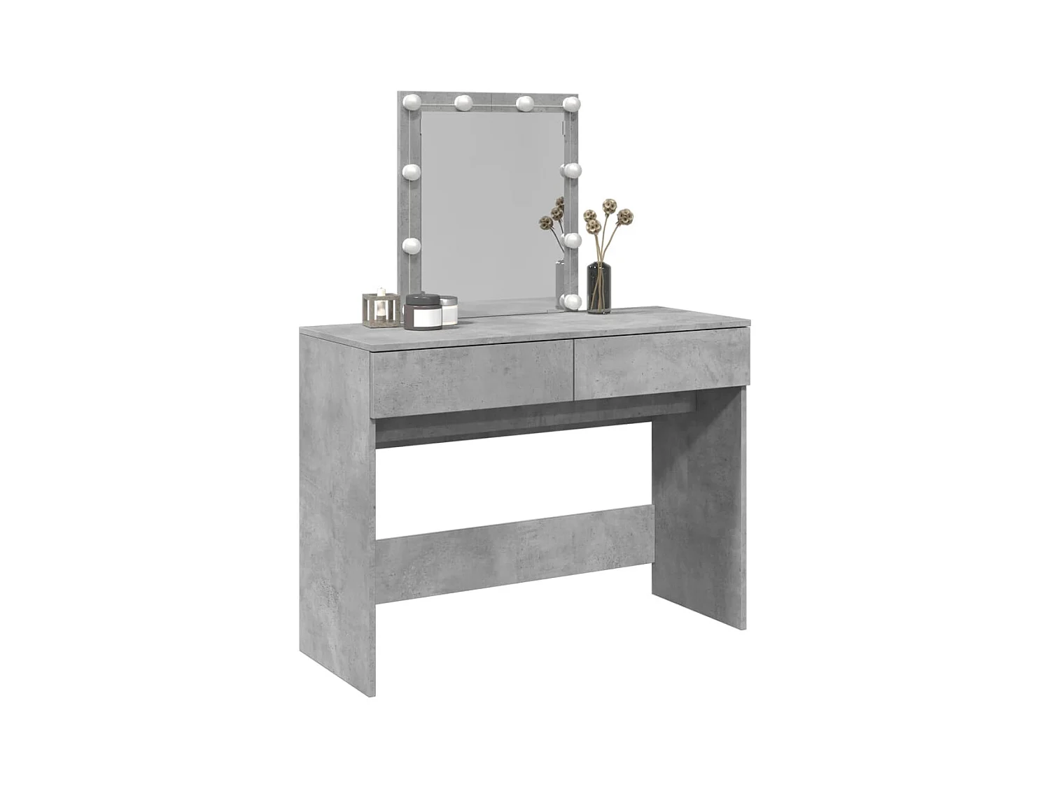 Betongrijze LED kaptafel 100x40x130 cm