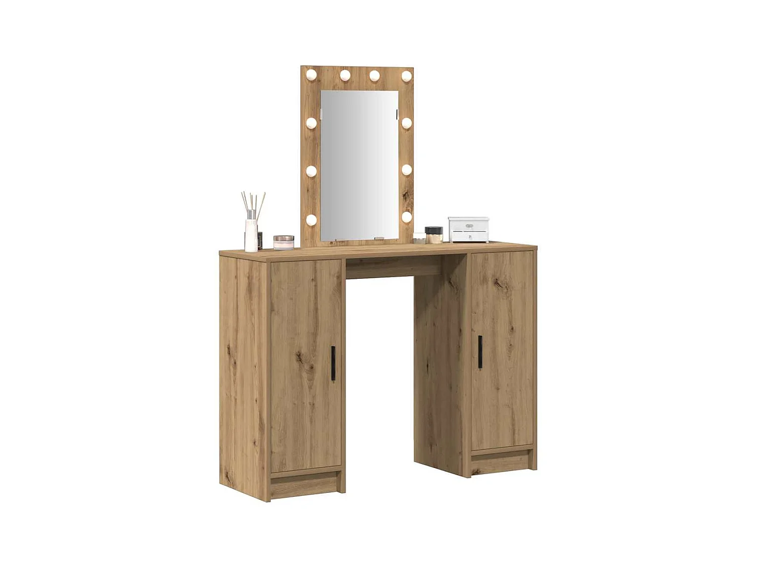 Bruine kaptafel 102 x 33 x 135 cm bewerkt hout