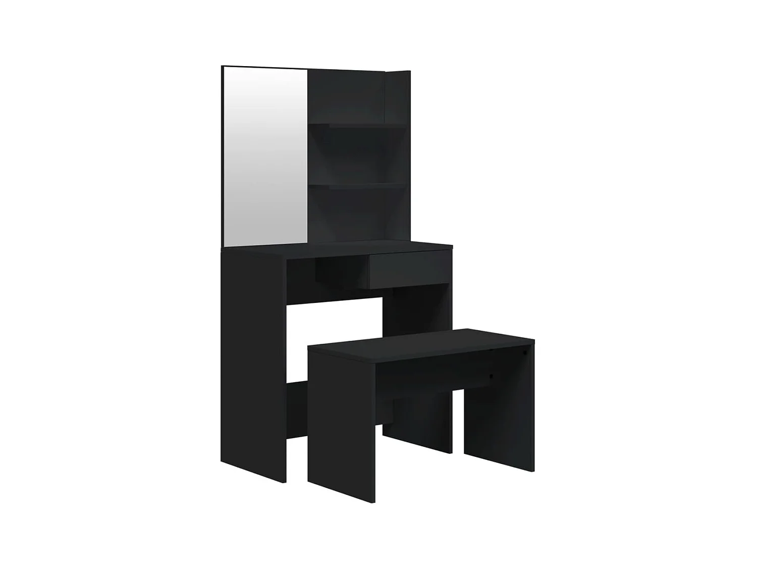 Juego de tocador negro 74,5x40x141 cm