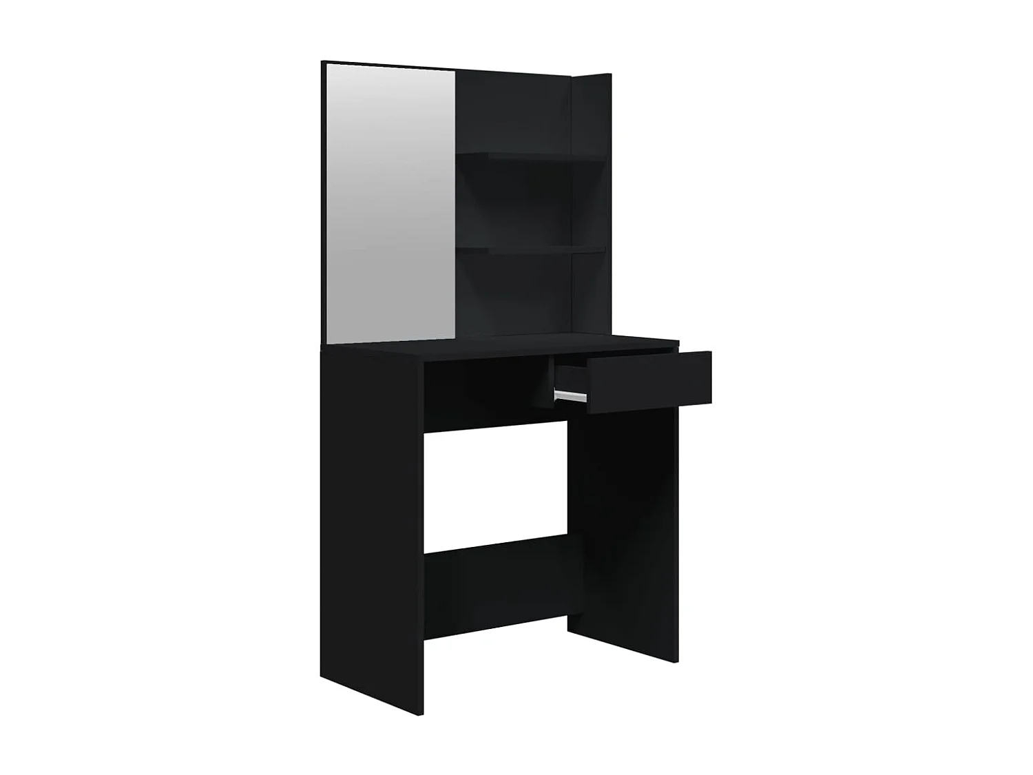 Schwarzes Schminktisch-Set 74,5x40x141 cm