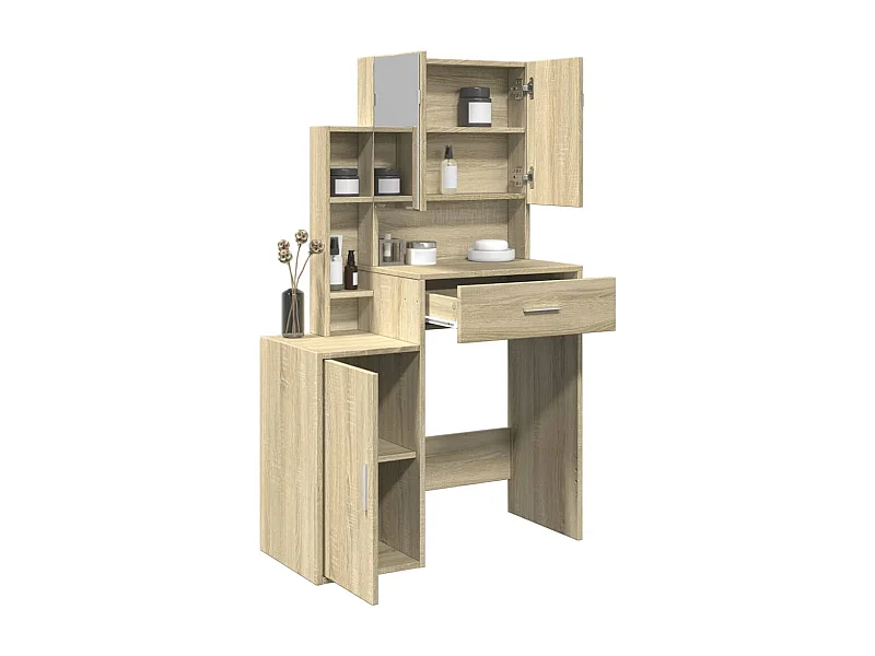 Kaptafel met kast Sonoma eiken 80x35x132 cm