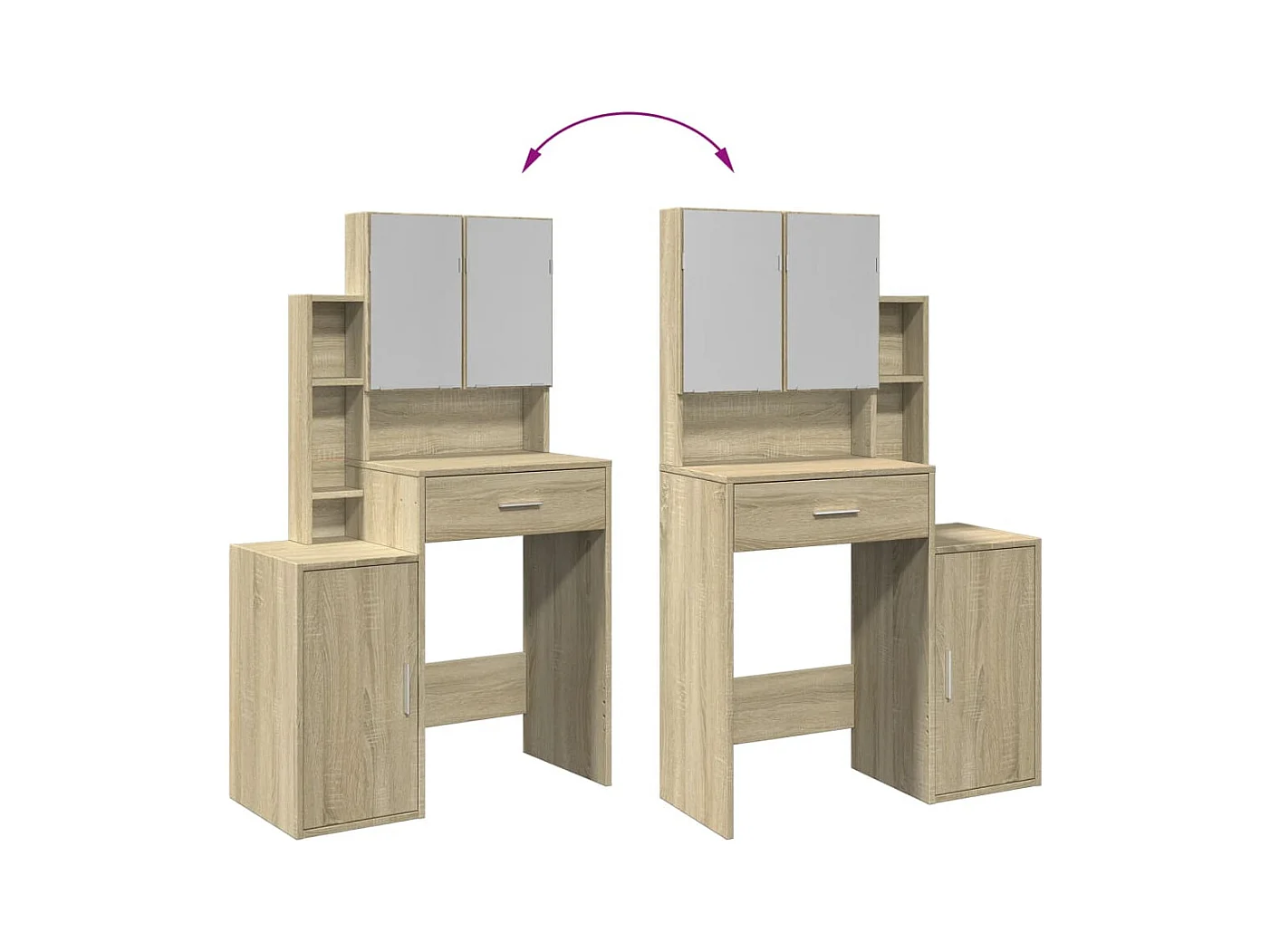Kaptafel met kast Sonoma eiken 80x35x132 cm
