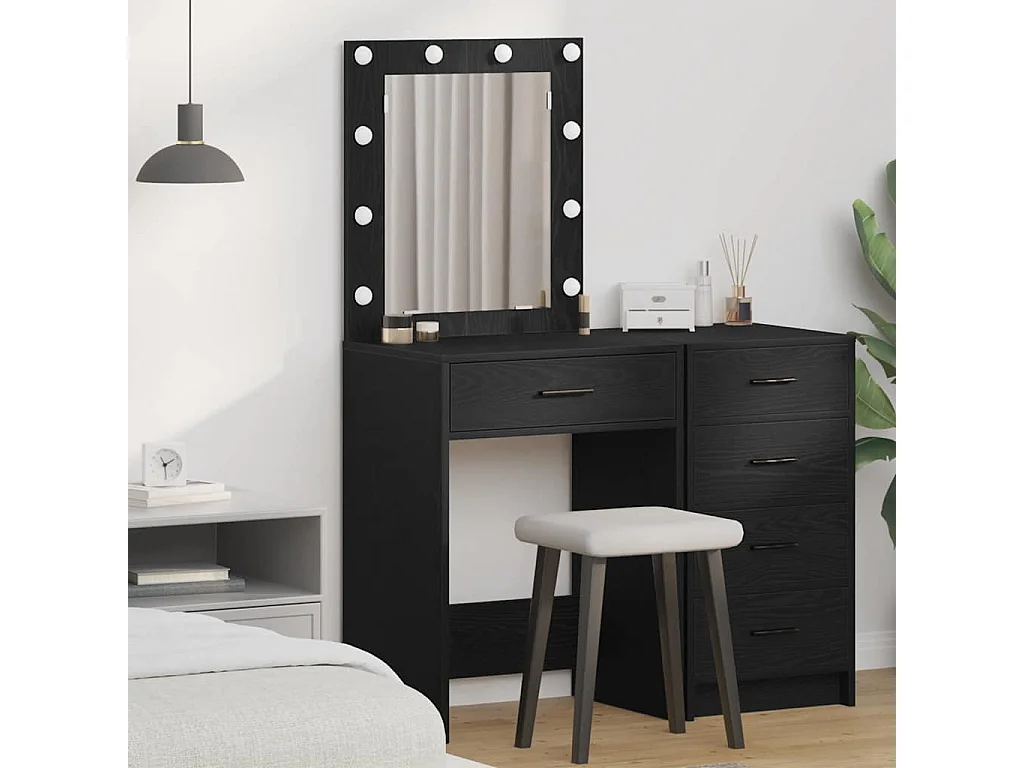 Coiffeuse Chêne noir 50 x 41 x 135 cm Bois d'ingénierie