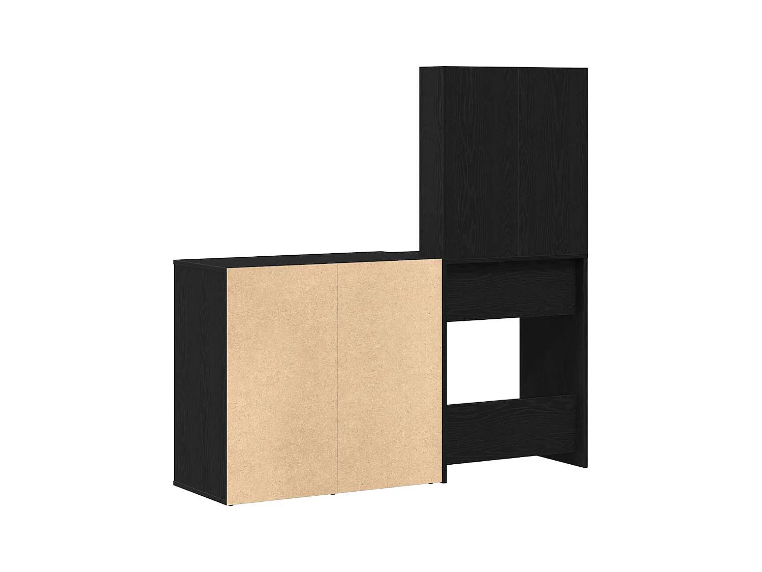 Table de maquillage LED Chêne noir 140 x 40 x 140 cm