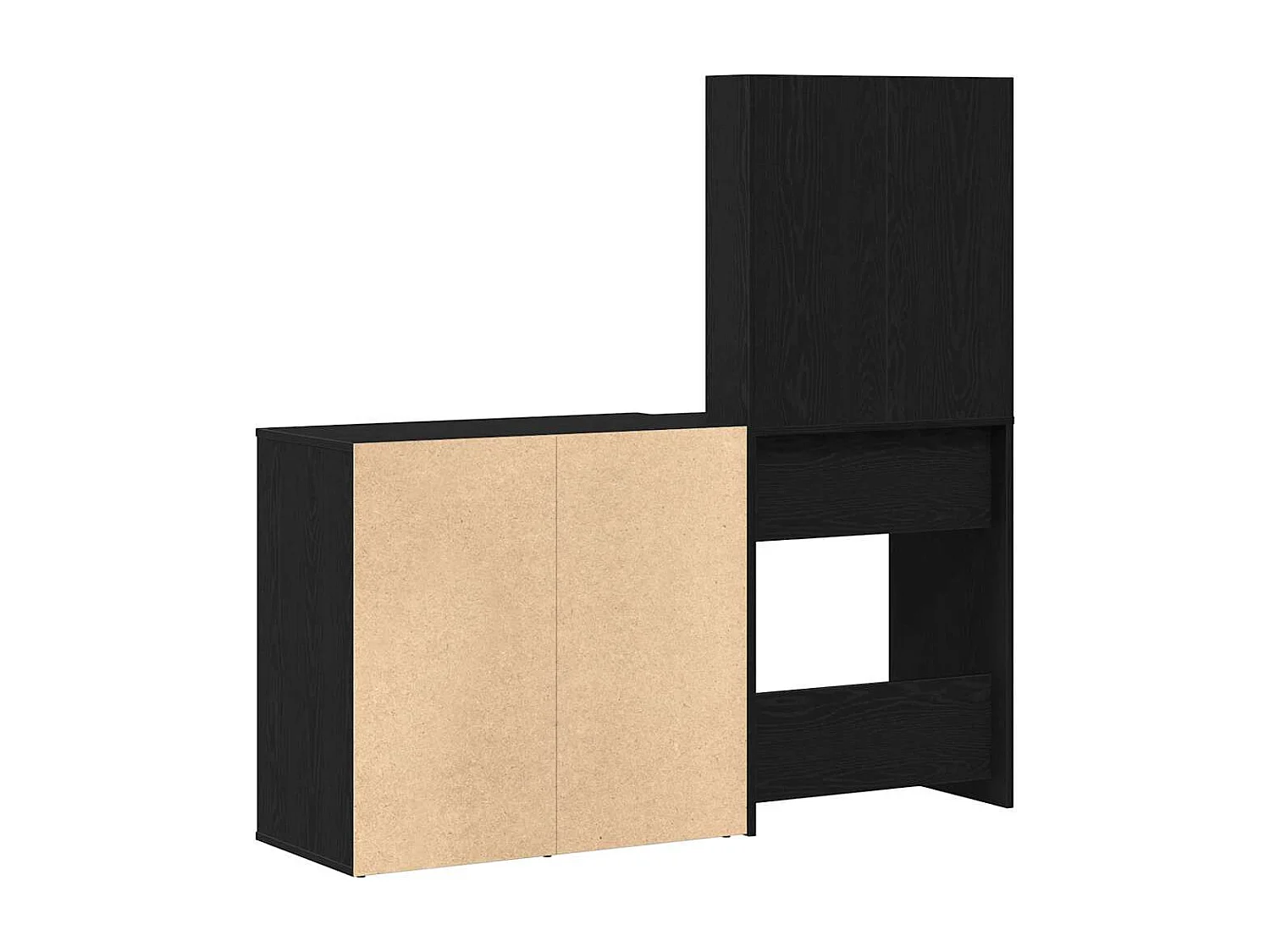 Table de maquillage LED Chêne noir 140 x 40 x 140 cm