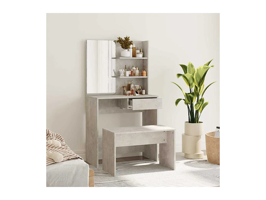 Betongrijze kaptafelset 74,5x40x141 cm