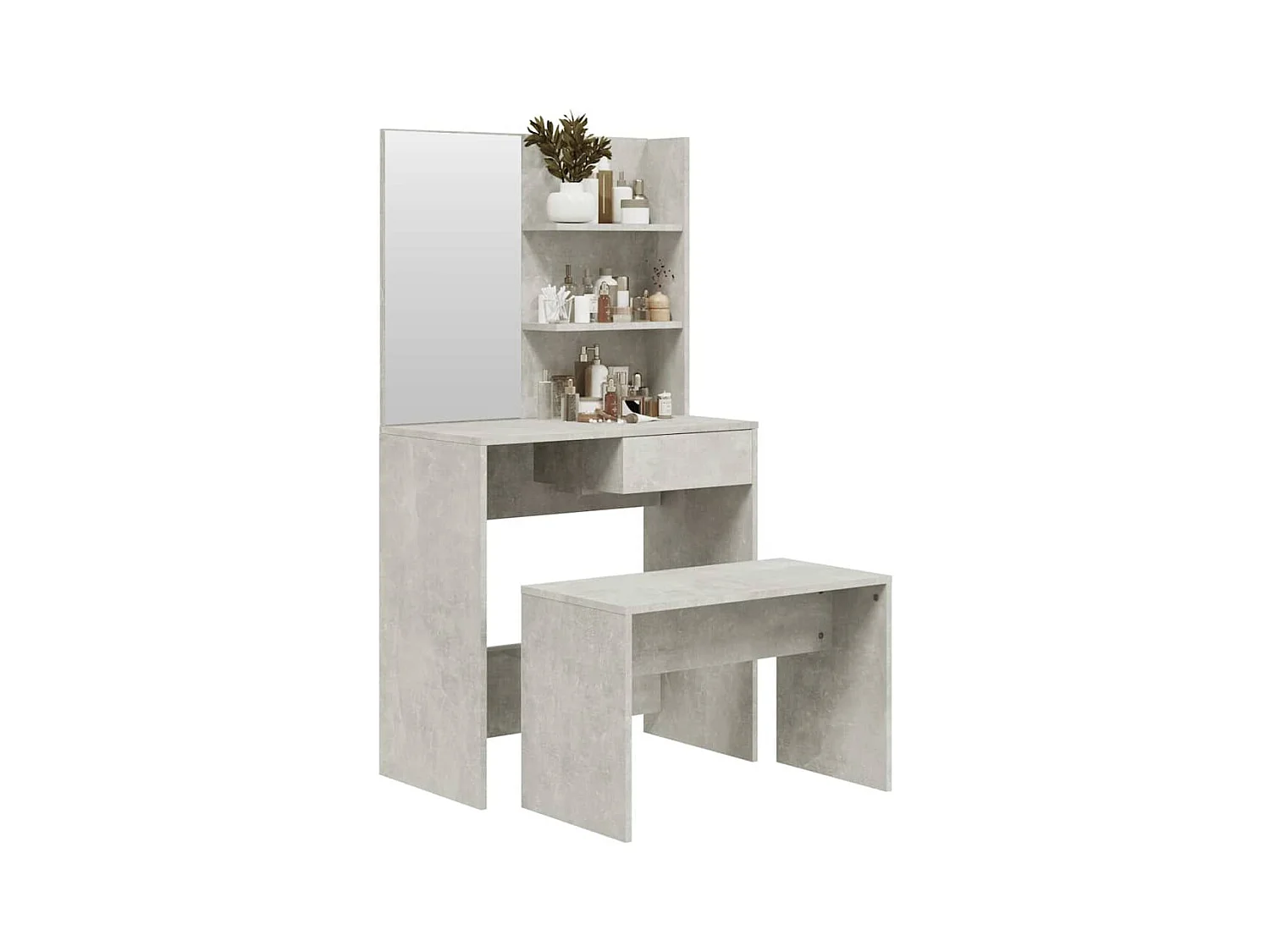 Betongrijze kaptafelset 74,5x40x141 cm