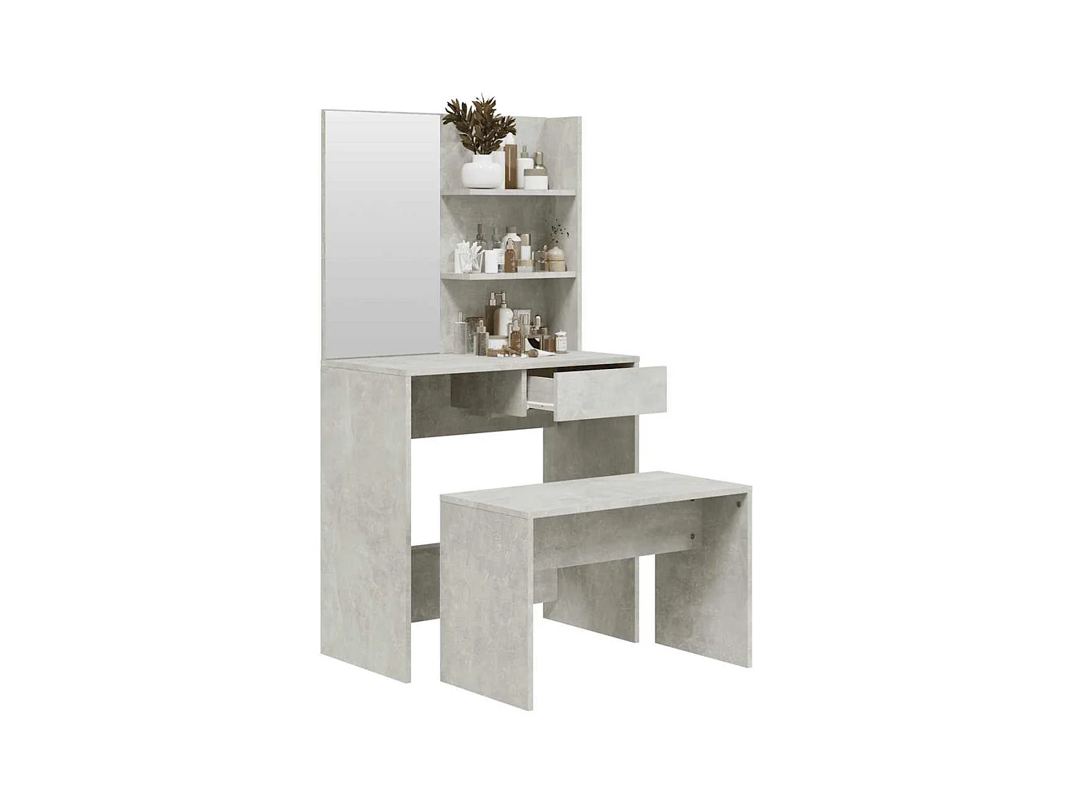 Betongrijze kaptafelset 74,5x40x141 cm