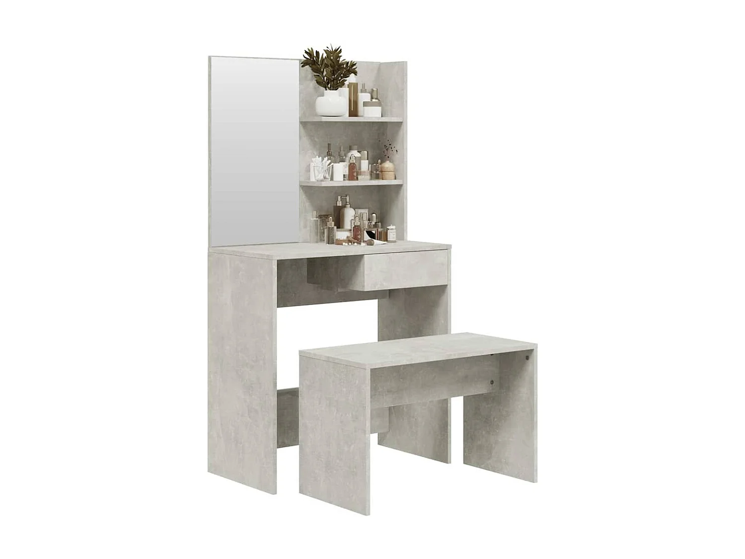 Tocador gris hormigón 74,5 x 40 x 141 cm