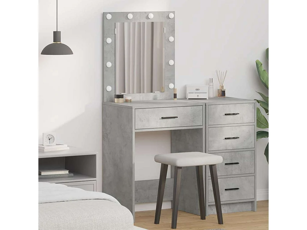 Coiffeuse Gris béton 50 x 41 x 135 cm Bois d'ingénierie