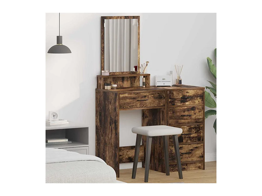 Schminktisch Eiche geräuchert 50 x 41 x 140 cm Holzwerkstoff