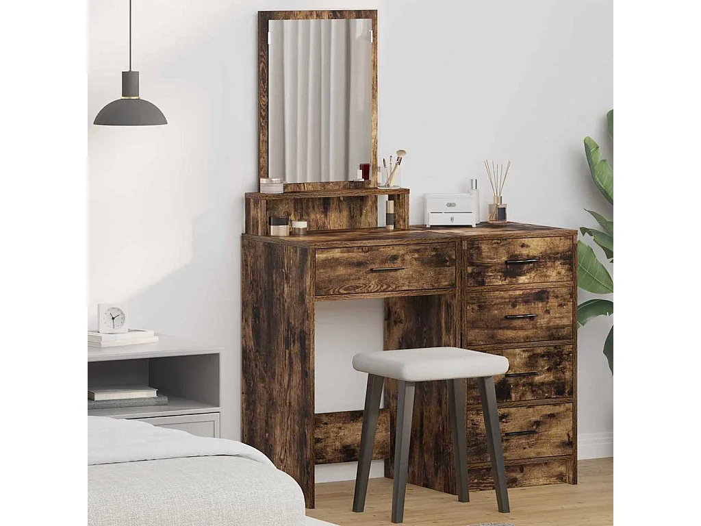 Coiffeuse Chêne fumé 50 x 41 x 140 cm Bois d'ingénierie