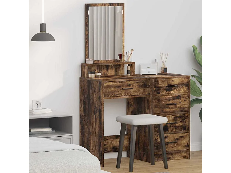 Coiffeuse Chêne fumé 50 x 41 x 140 cm Bois d'ingénierie