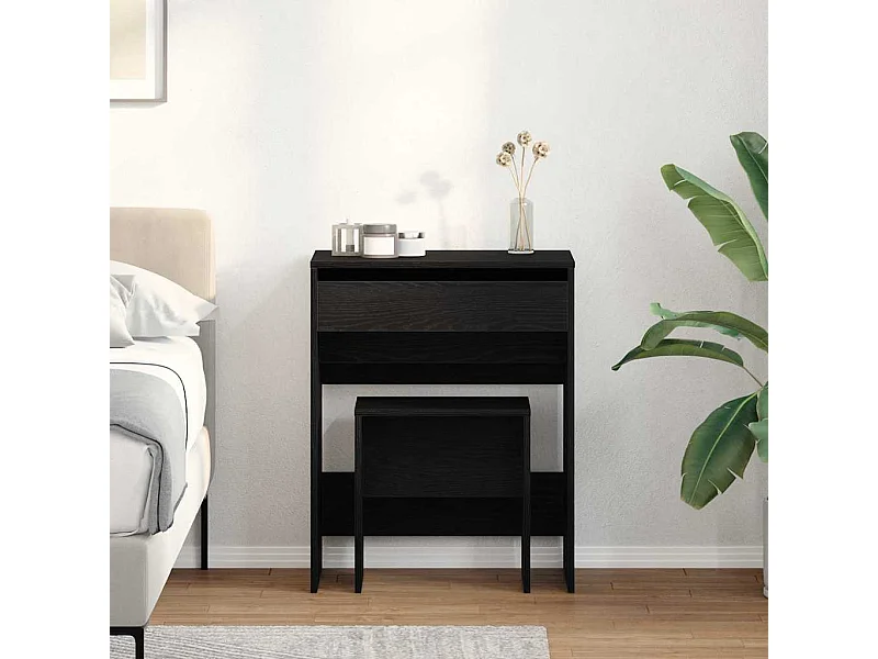 Coiffeuse Chêne noir 60 x 40 x 75 cm Bois d'ingénierie