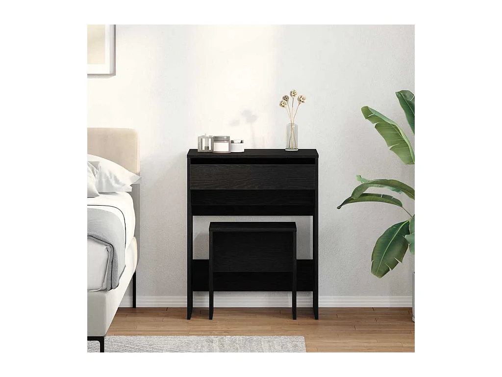 Coiffeuse Chêne noir 60 x 40 x 75 cm Bois d'ingénierie