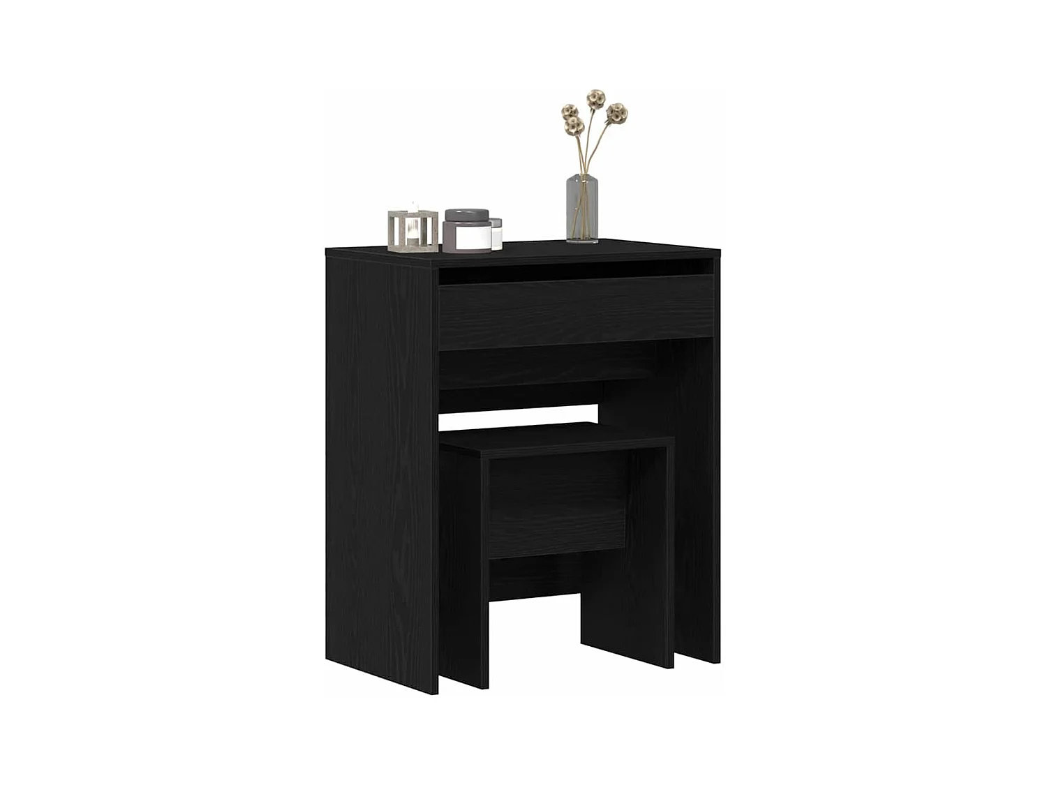 Coiffeuse Chêne noir 60 x 40 x 75 cm Bois d'ingénierie