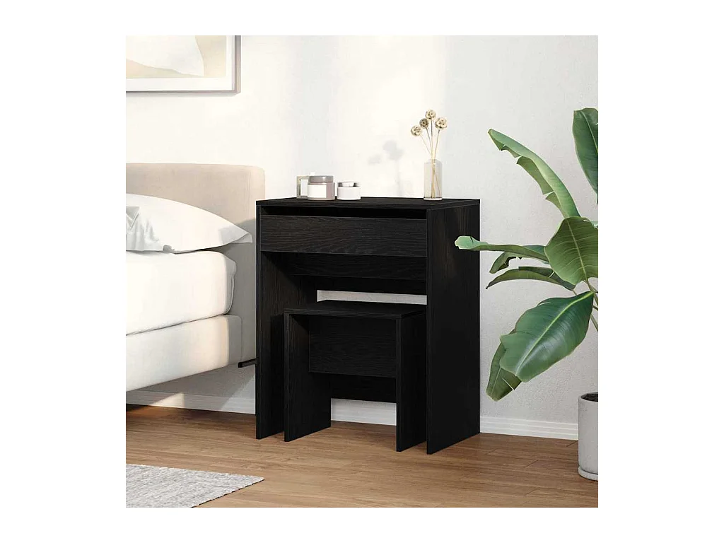 Coiffeuse Chêne noir 60 x 40 x 75 cm Bois d'ingénierie