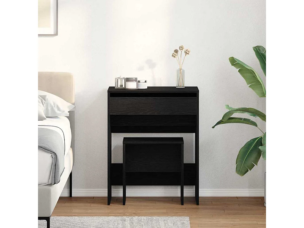 Coiffeuse Chêne noir 60 x 40 x 75 cm Bois d'ingénierie