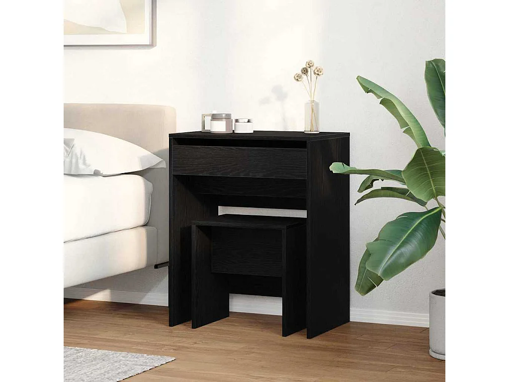 Coiffeuse Chêne noir 60 x 40 x 75 cm Bois d'ingénierie