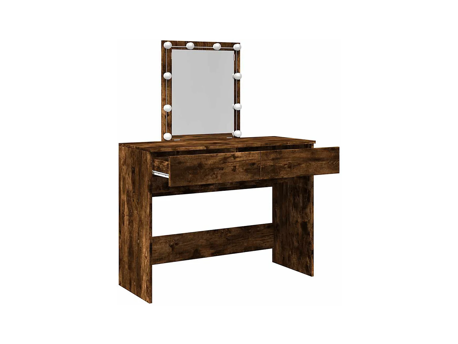 Kaptafel met LED gerookt eiken 100x40x130 cm