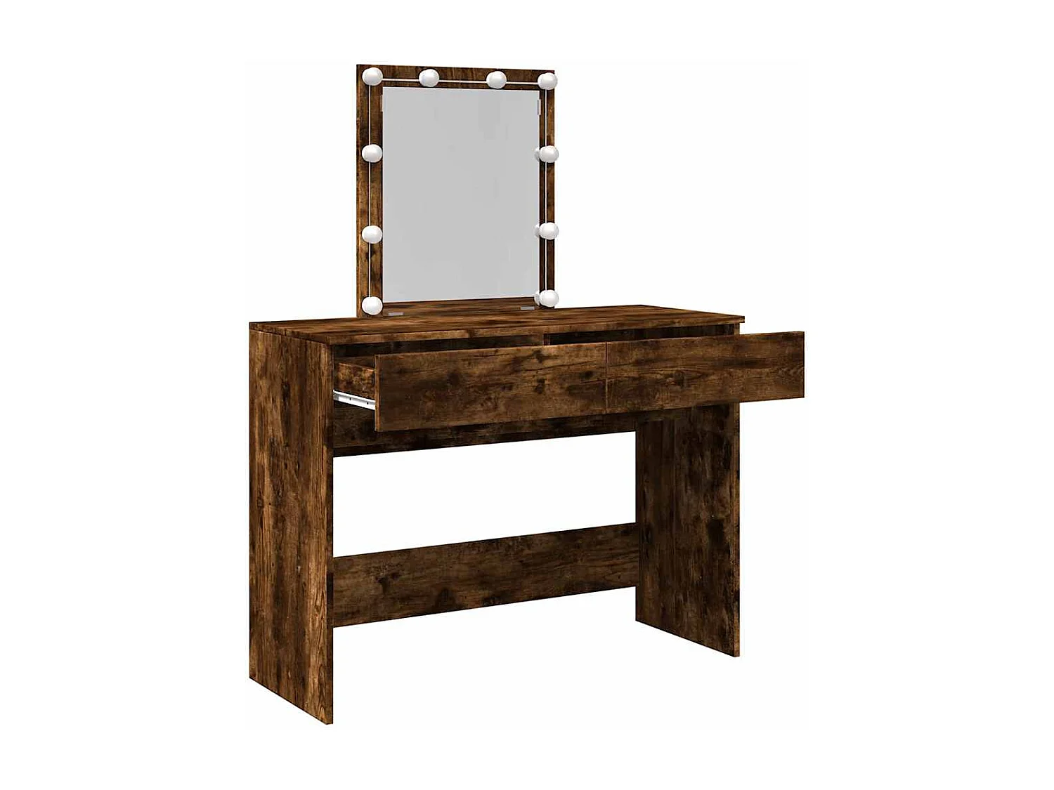 Kaptafel met LED gerookt eiken 100x40x130 cm