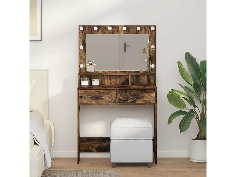 Coiffeuse Chêne fumé 79 x 41 x 135 cm Bois d'ingénierie