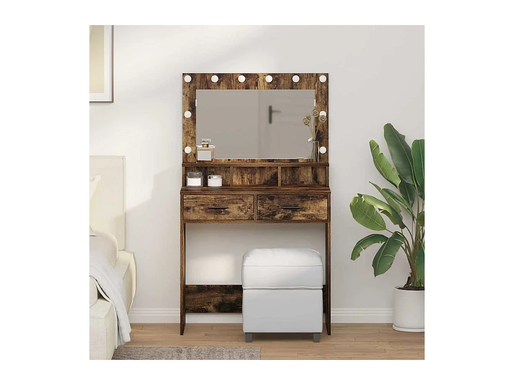 Coiffeuse Chêne fumé 79 x 41 x 135 cm Bois d'ingénierie