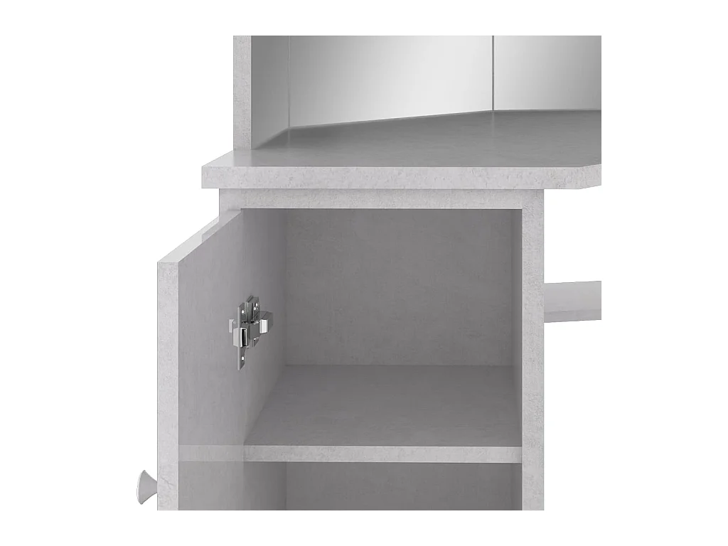 Toletta angolare con LED Grigio cemento 111x54x141,5 cm