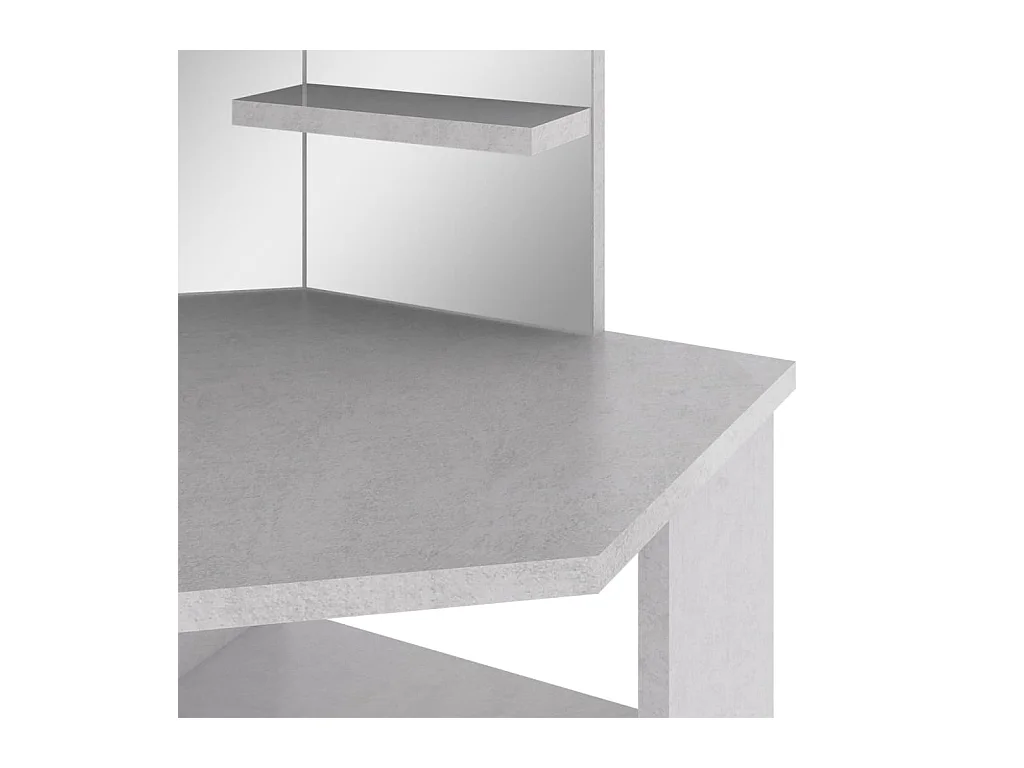 Toletta angolare con LED Grigio cemento 111x54x141,5 cm
