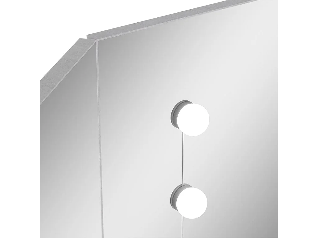 Toletta angolare con LED Grigio cemento 111x54x141,5 cm