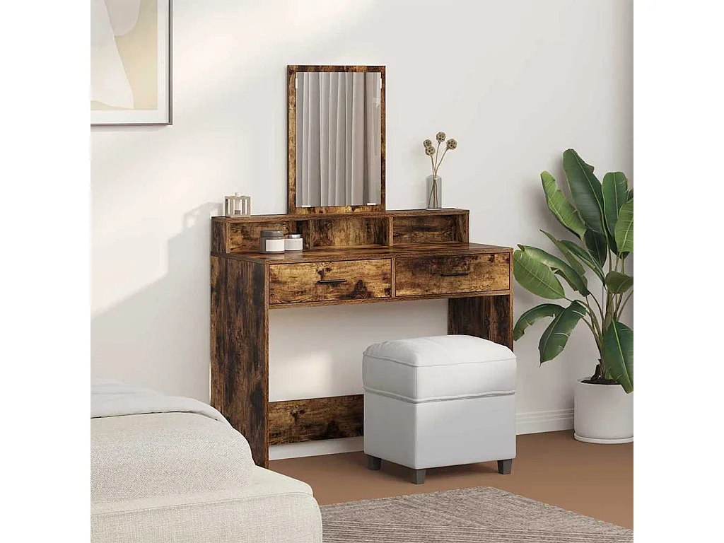 Coiffeuse Chêne fumé 100 x 41 x 140 cm Bois d'ingénierie