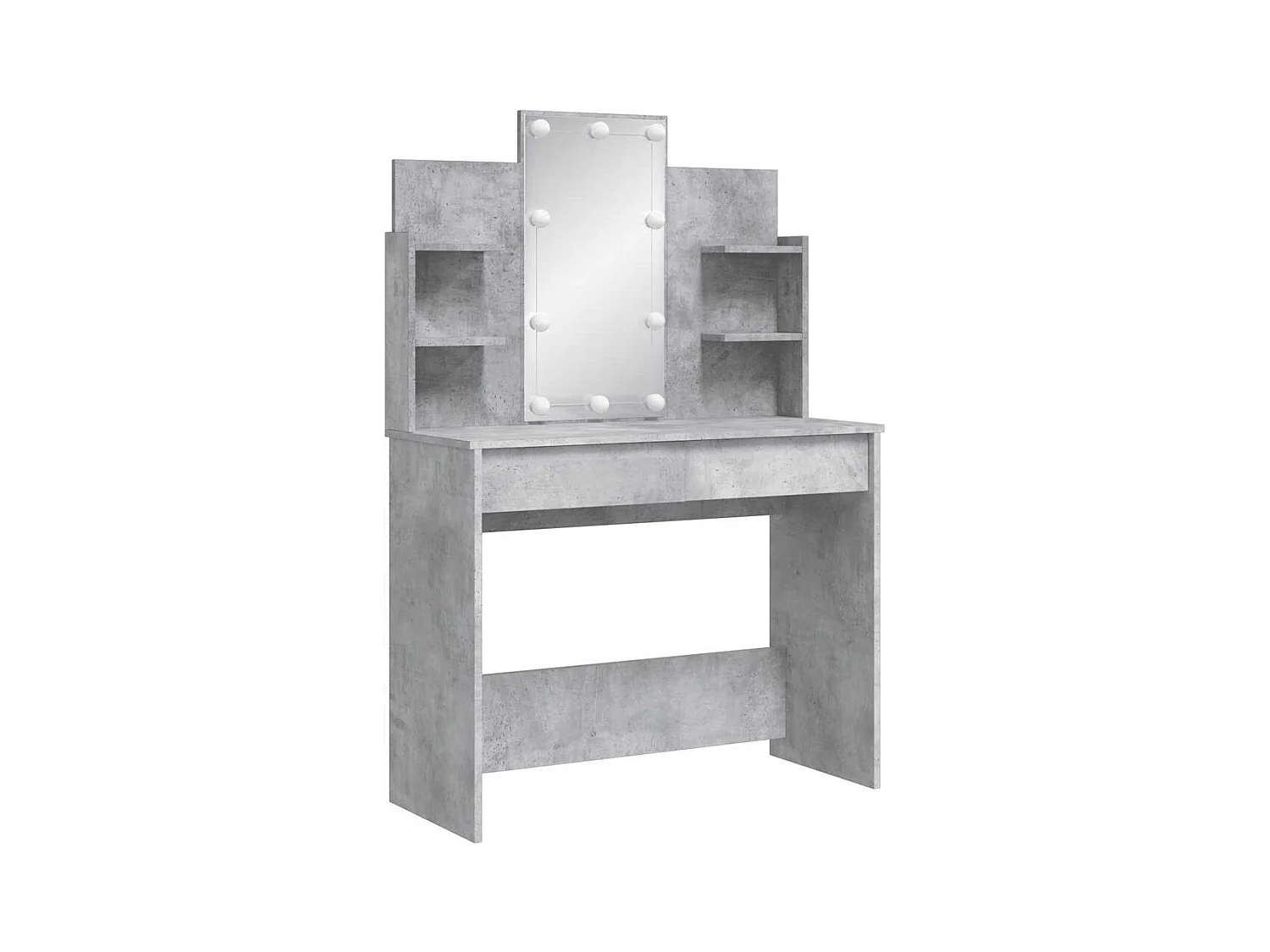 Betongrijze kaptafel met ledverlichting 96x40x142 cm