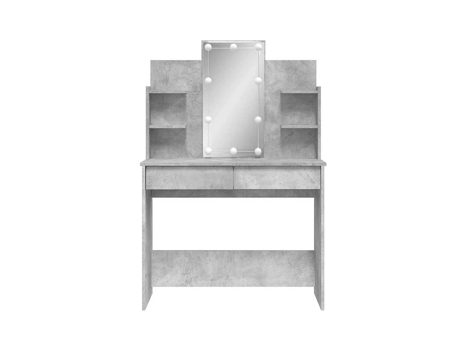 Betongrijze kaptafel met ledverlichting 96x40x142 cm