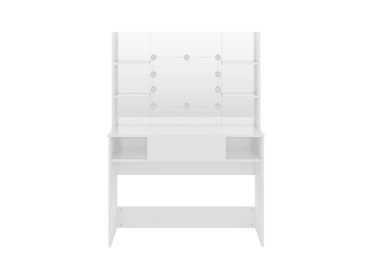 Mesa de maquillaje con iluminación LED MDF Blanco brillo