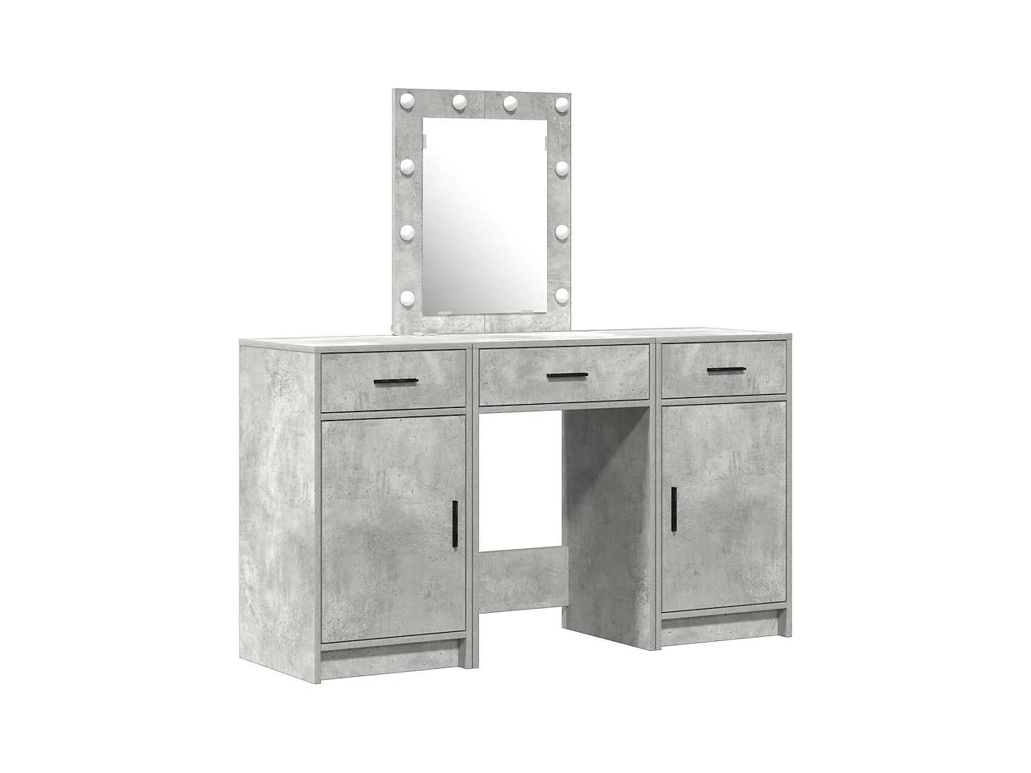 3-delige kaptafelset, grijs, 50 x 41 x 135 cm, bewerkt hout