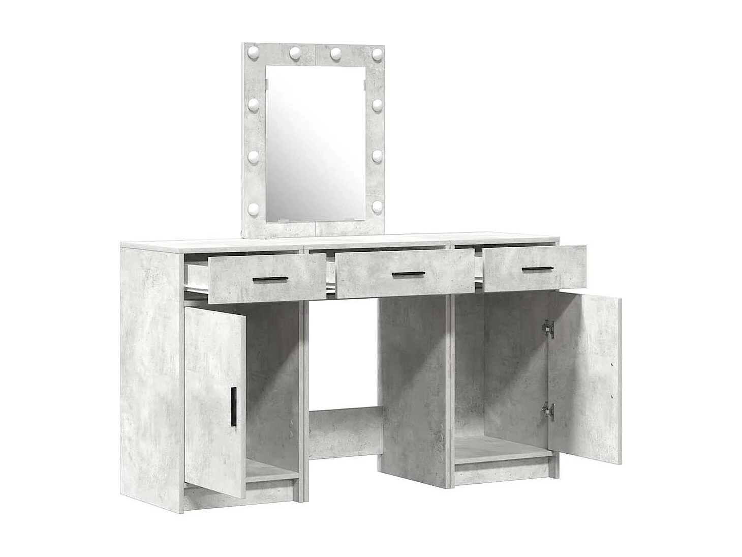 Table de Toilette 3 pcs Gris 50 x 41 x 135 cm Bois d'ingénierie