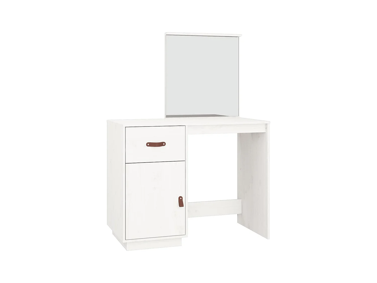 Witte kaptafel 95x50x134 cm massief grenenhout