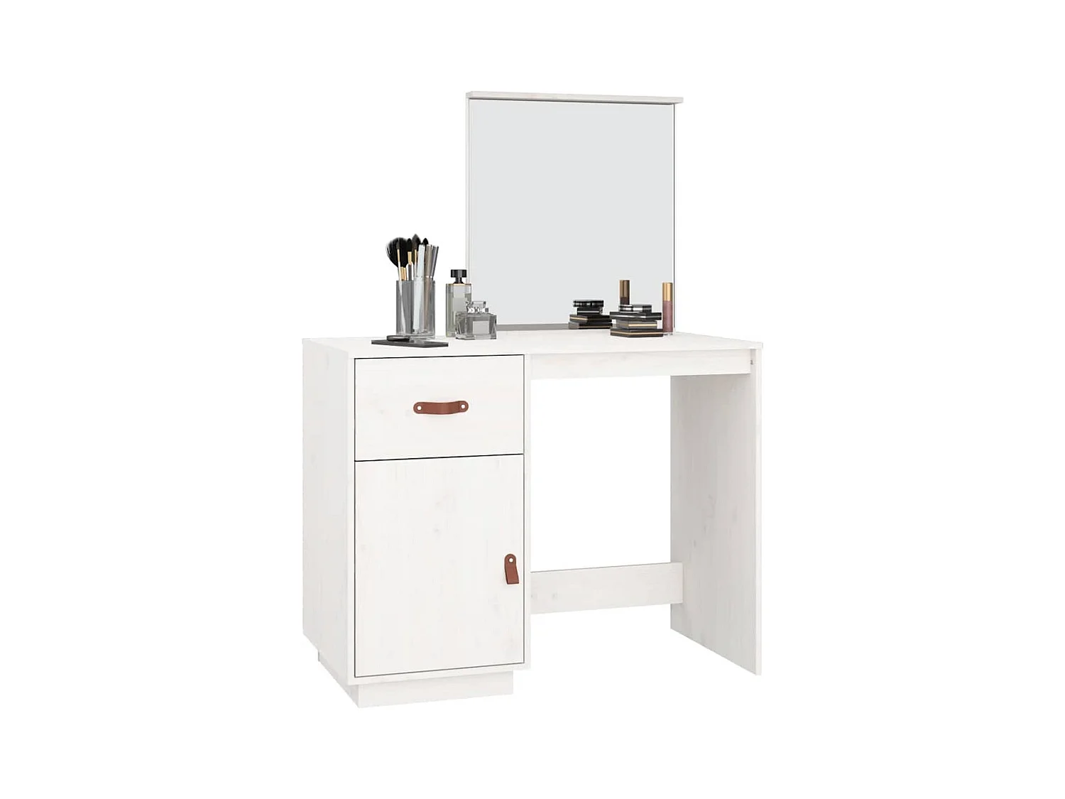 Witte kaptafel 95x50x134 cm massief grenenhout