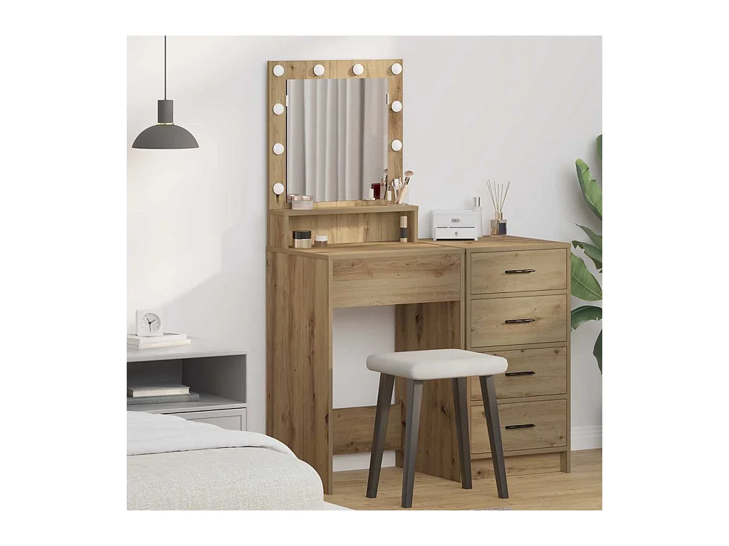 Coiffeuse chêne artisanal 50 x 41 x 135 cm Bois d'ingénierie