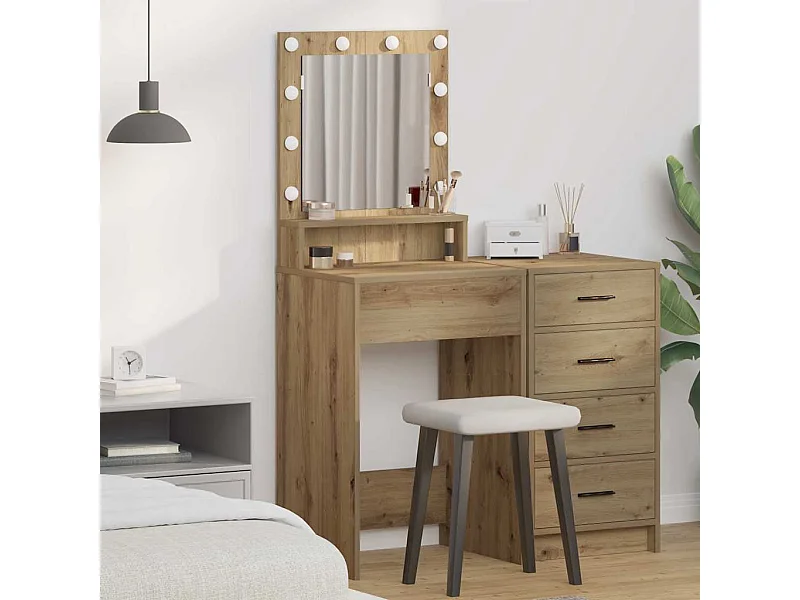 Coiffeuse chêne artisanal 50 x 41 x 135 cm Bois d'ingénierie