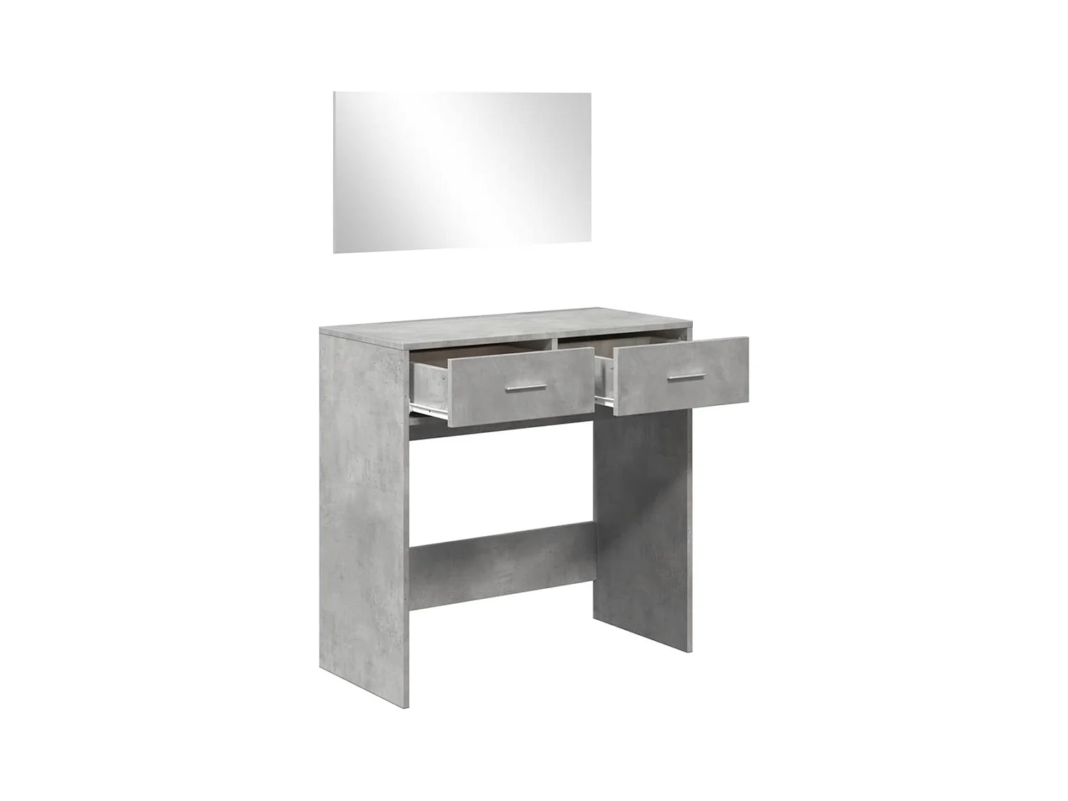 Kaptafel met betongrijze spiegel 80x39x80 cm