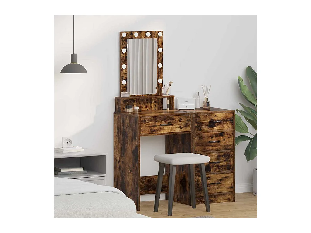 Bruine kaptafel 50 x 41 x 140 cm bewerkt hout