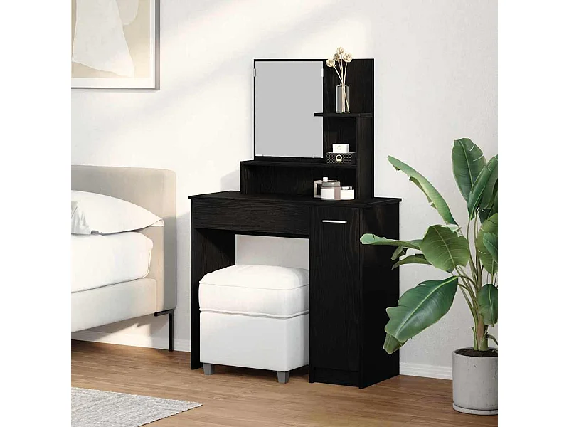 Toletta in rovere nero con cassetto 86,5 x 35 x 136 cm