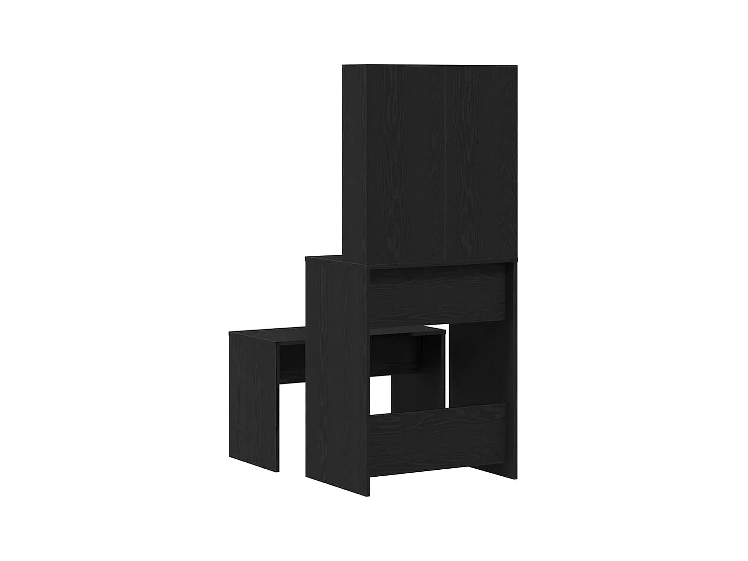 Set da toeletta con cassetto in rovere nero 60 x 40 x 140 cm