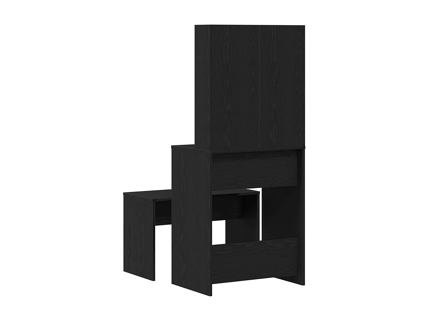 Set da toeletta con cassetto in rovere nero 60 x 40 x 140 cm